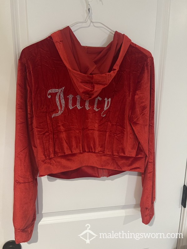 Juicy Couture Xl Crop Hoodie Red