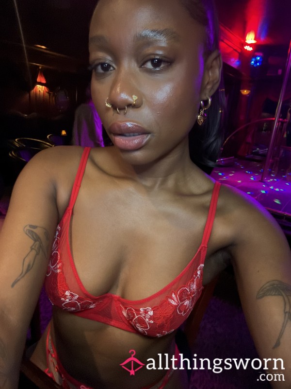 Juicy Up Close A** Pic, Red Lingerie On