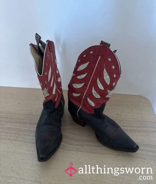 Justin Boots RED/BLACK❤️| Wellworn