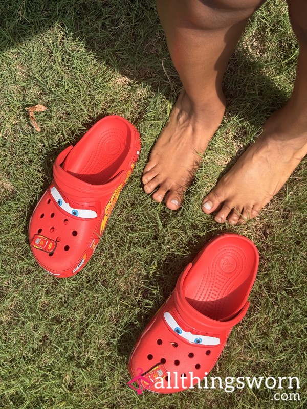 Kachow!!!!! Feet In Cars Crocs