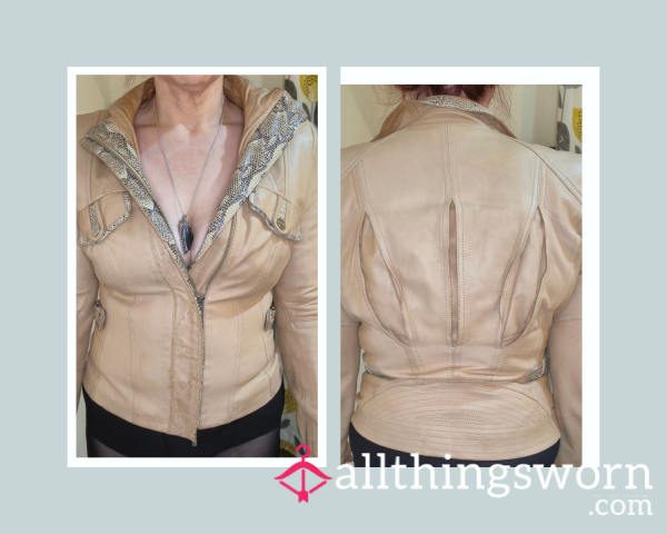Karen Millen Beige Soft Leather Jacket