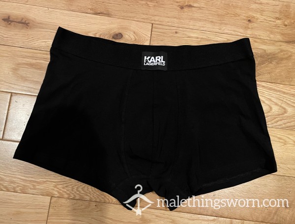 Karl Lagerfeld Black Boxer Briefs Trunks With Logo Waistband (L)