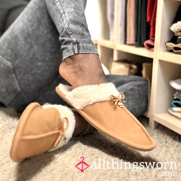 Kate Spade ♠️ Lacey Faux Fur Slippers