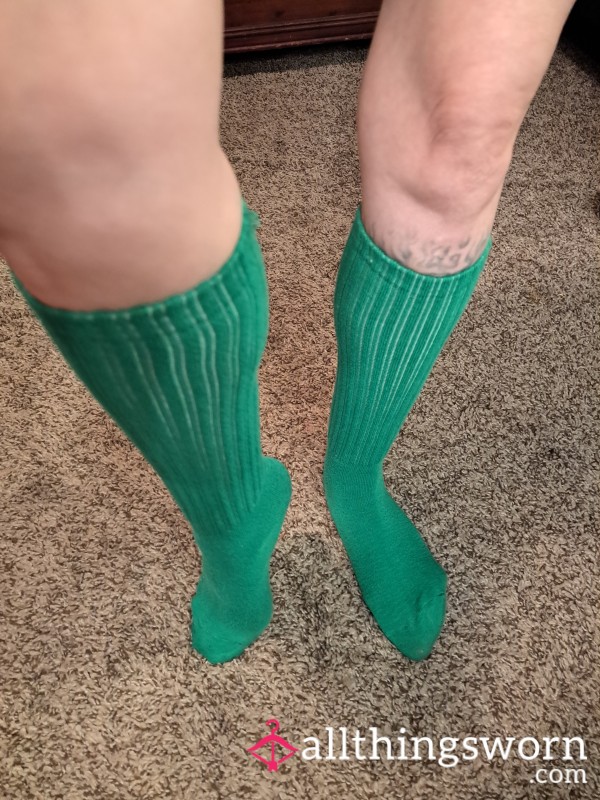 Kelly Green Calf High Socks
