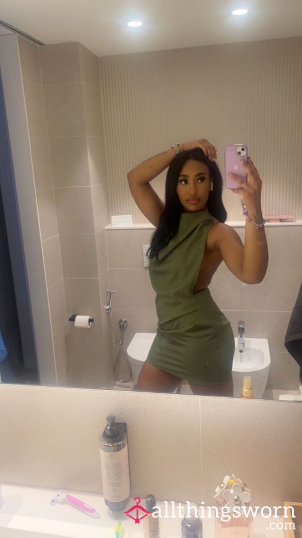 Khaki Backless Dress