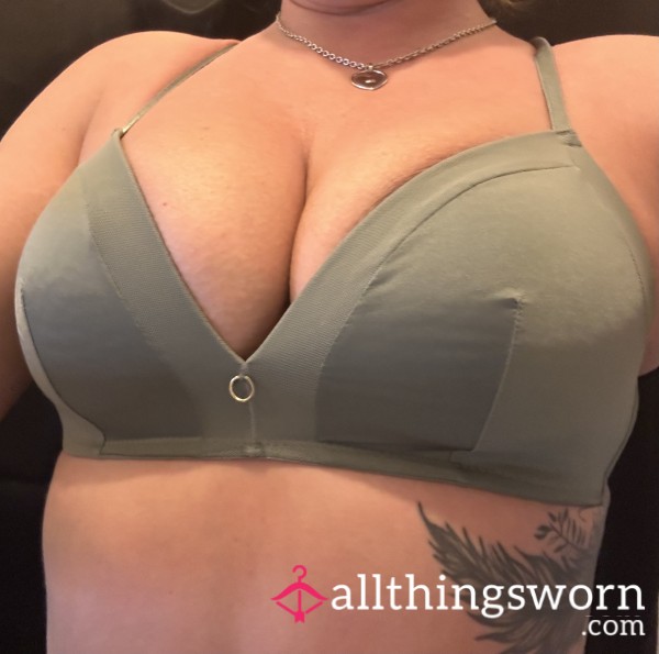 Khaki Bra With Little Gold Detail 34 C