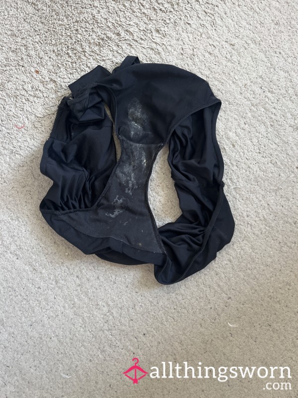 Kicked Off From The Day Before Black Well Worn Panties