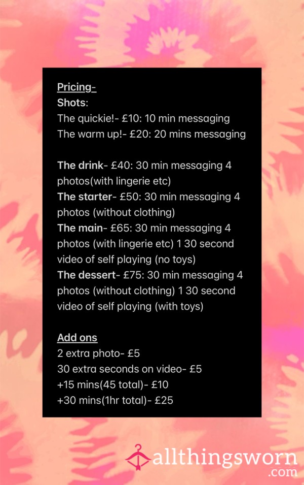 Kitty’s Menu