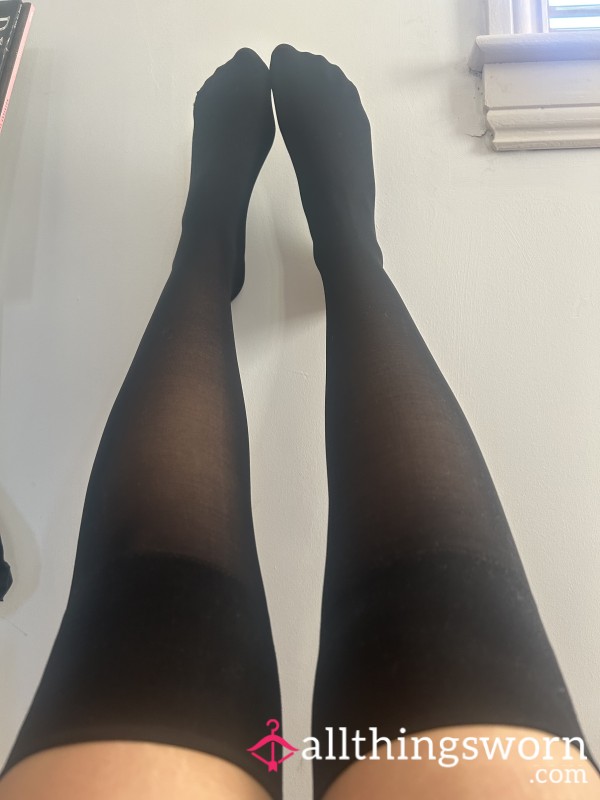 Knee High Black Lycra Socks
