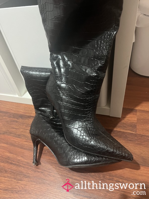 Knee High Boots Well Worn - Damaged Heel