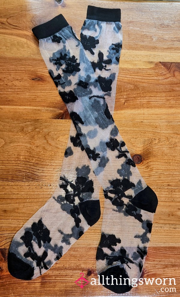 Knee High Flor*l Nylons