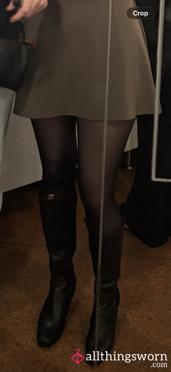 Knee High Gortex Leather Heeled Boots