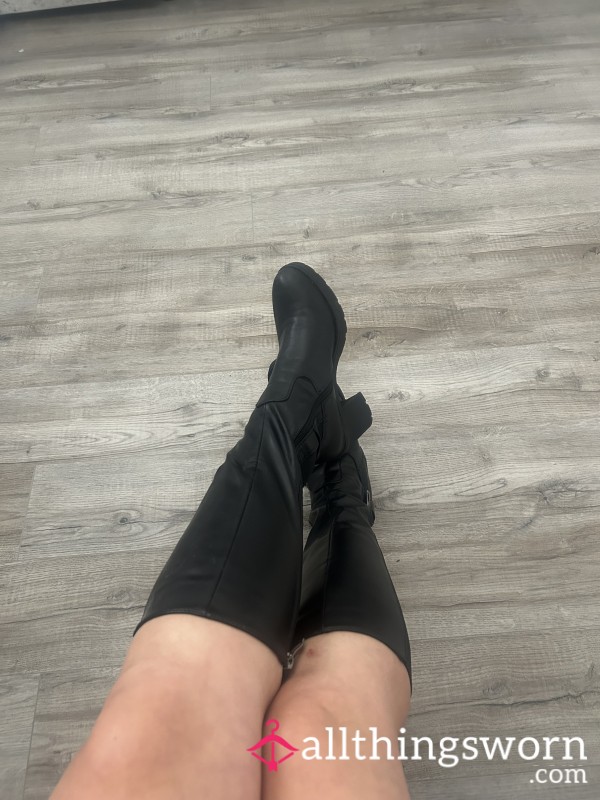 Knee High Leather Boot Ignore Call