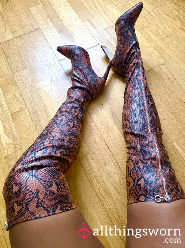 Knee High Snakeskin Boots