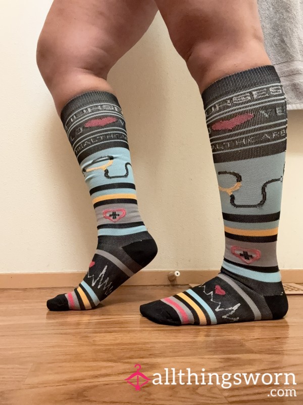Knee High Compression Socks, Nurse Edition