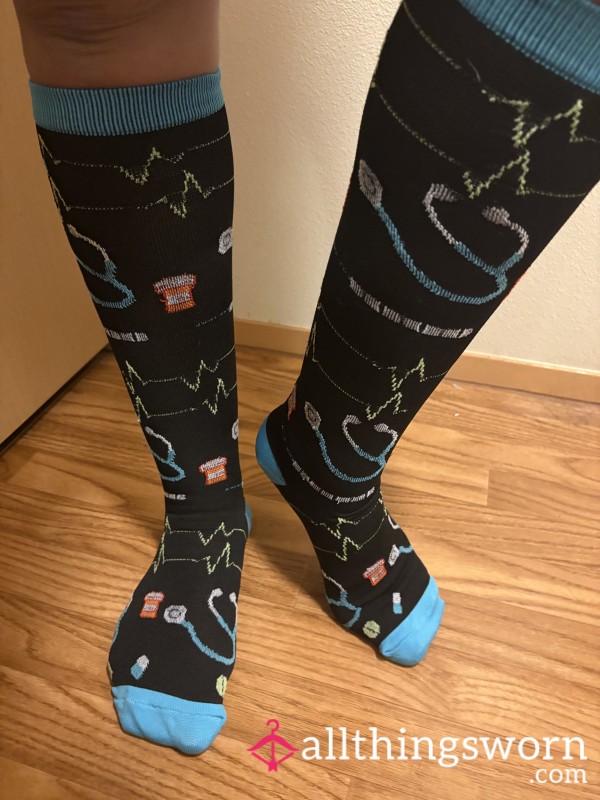 Knee High Compression Socks, Nurse Edition