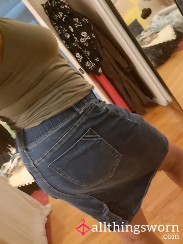 Knee Length Denim Skirt
