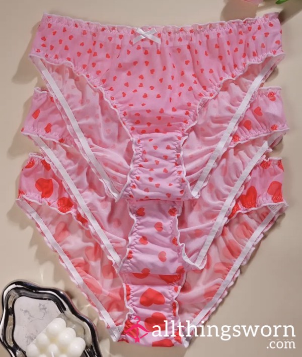 Knicker F**ker Glory - Pretty Pink Plus Sized Panties - Cotton Gusset Scent Catcher