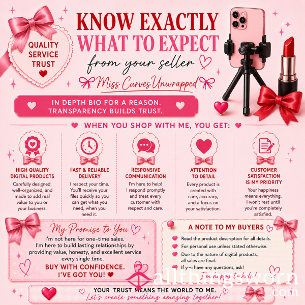 💕 KNOW EXACTLY WHAT TO EXPECT 💕 From Your Seller ~ Miss CurvesUnwrapped 🎀