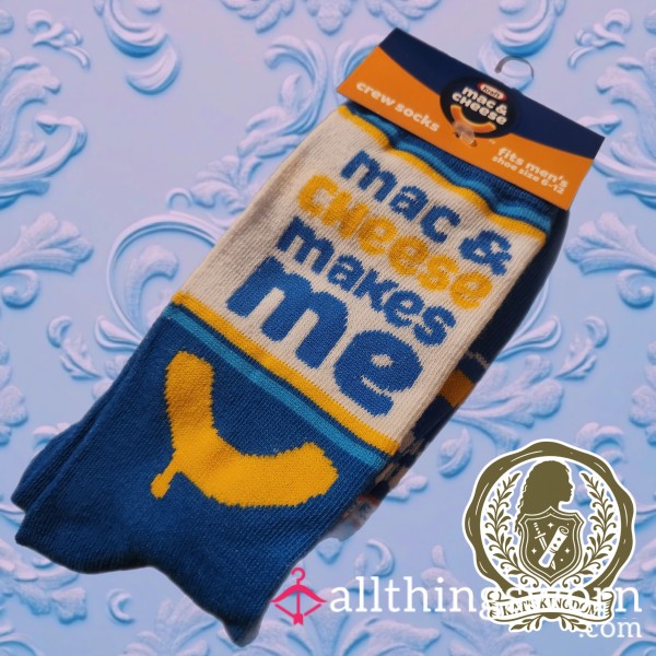 Kraft Mac & Cheese Makes Me Smile Blue Crew Socks
