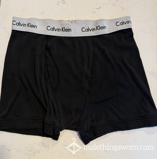 Holes In Crotch L CK Black Briefs