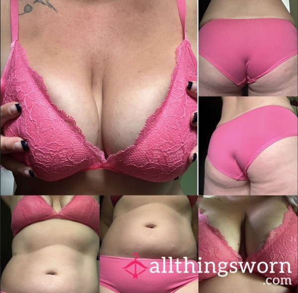 La Senza Hot Pink Hipster And Hot Pink Bralette.