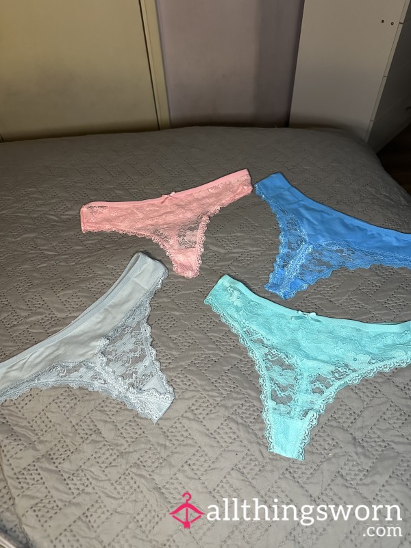 Lace And Cotton Thong