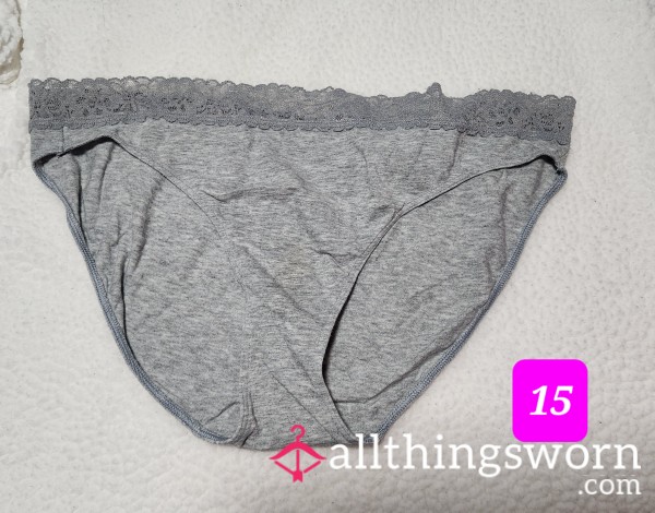 Lace Band Grey Cotton Full Back