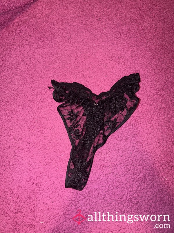 Lace Black Thong