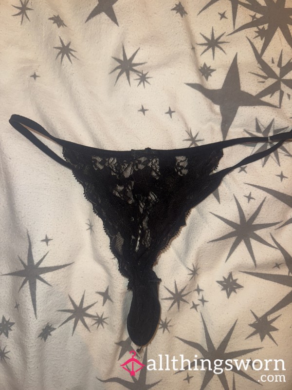 Lace Black Thong