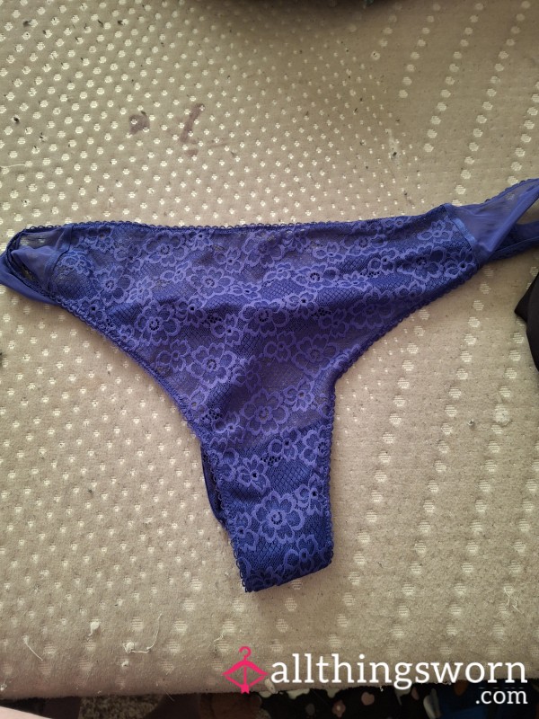 Lace Blue Thong