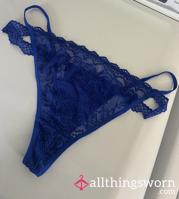 Lace Blue Thong