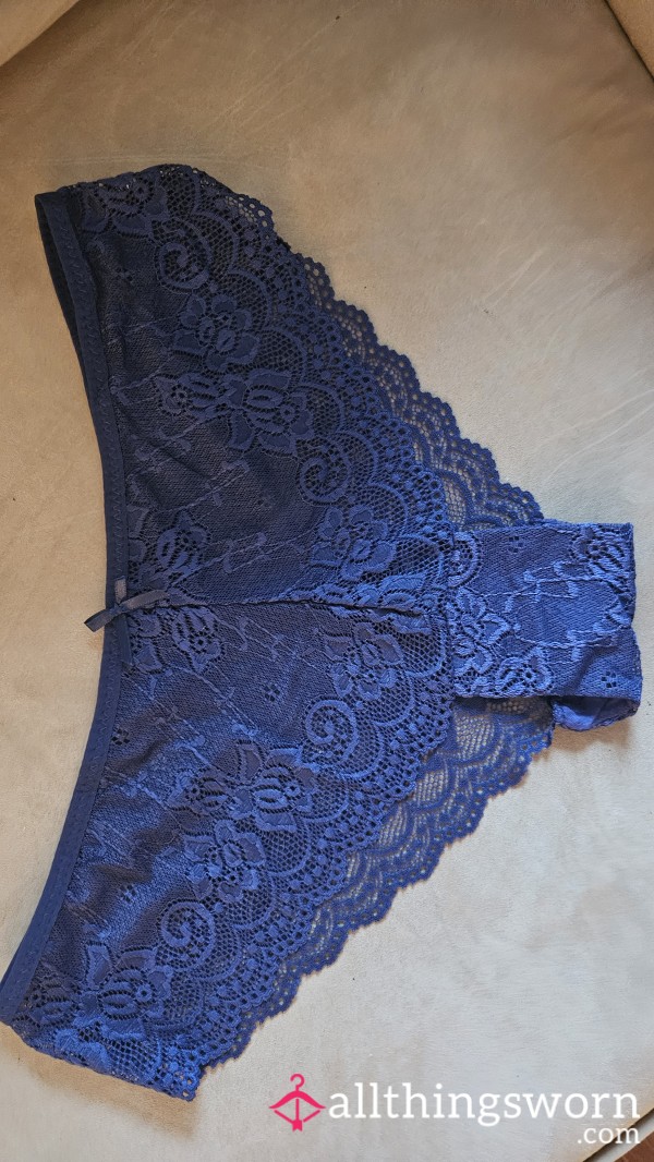 Dark Blue Lace Cheeky Panty