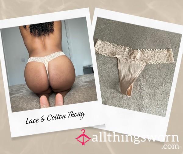 Lace & Cotton Thong
