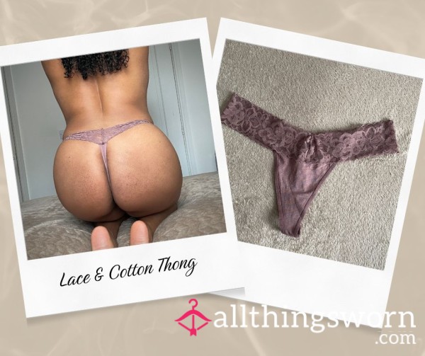 Lace & Cotton Thong