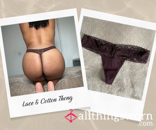 Lace & Cotton Thong