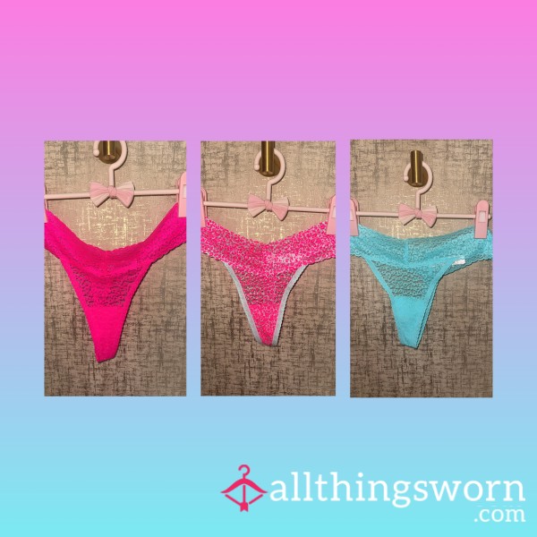 Lace Cotton Thongs