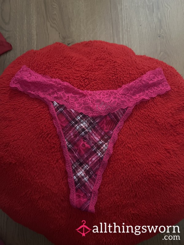 Lace Dark Pink Thong