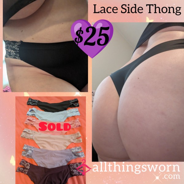 Lace Detail Thong