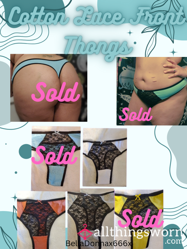 Lace Front Cotton Thongs