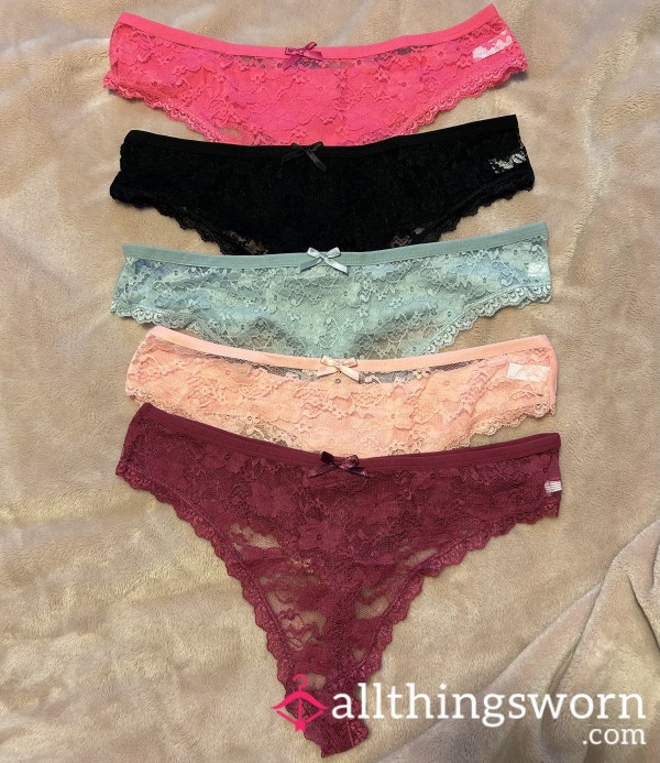 Lace Front/Cotton Back Thongs