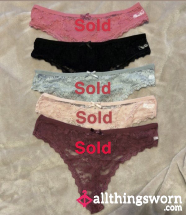ALL ITEMS SOLD- Lace Front/Cotton Back Thongs