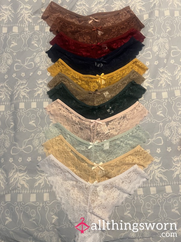 Lace Full Back Panties. 24hr Wear In The Colour Of Your Choice