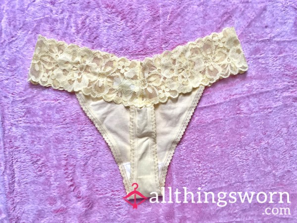 Lace Lemon Yellow Thong