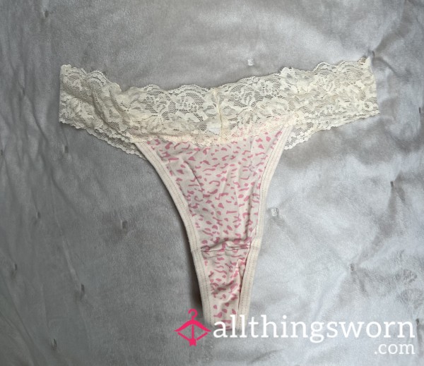 Lace Leopard Print Thong