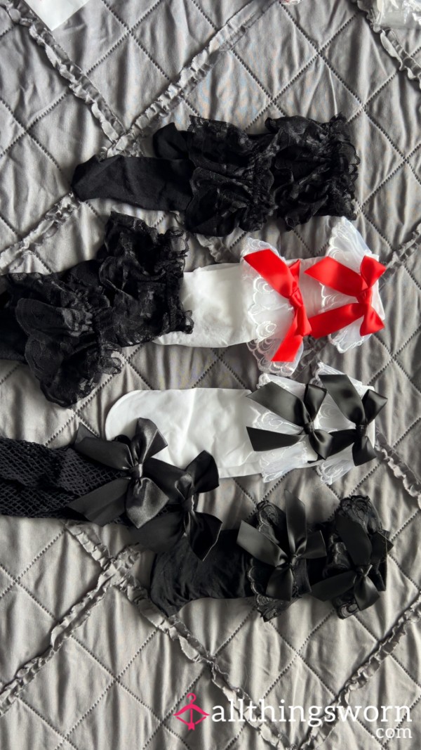 Lace Or Bow Topped Ankle Socks With Video