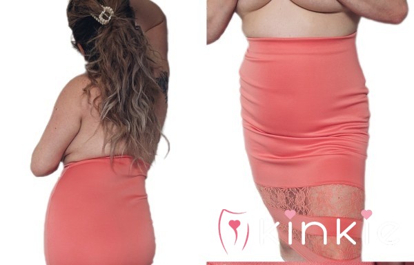 Lace-Panel Pencil Skirt