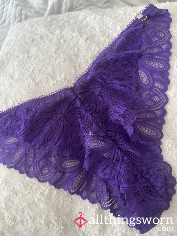 Lace Purple High Legged Panties