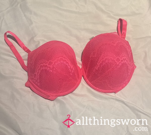 Lace Push-Up Bra Size F – Hot Pink & Irresistible