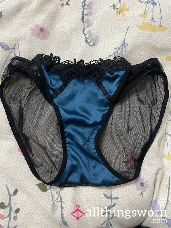 Lace & Satin Teal Panties 💚